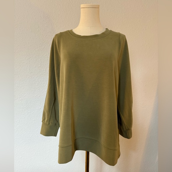 Lululemon Draped Back Crew Sweatshirt Bronze Green size 10 - Picture 4 of 12